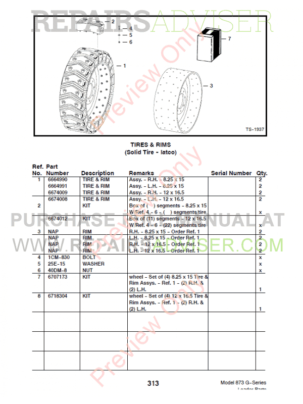 2018 Bobcat 873 G Series Service Manual